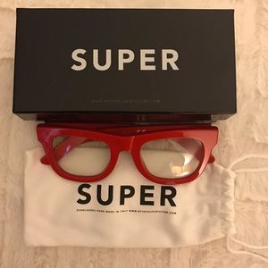 Ciccio Red Clear Eye Glasses.